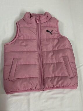 Puma Pink Quilted Sleeveless Puffer Vest
